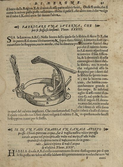Gli artifitiosi et curiosi moti spiritali di Herrone ... 1589