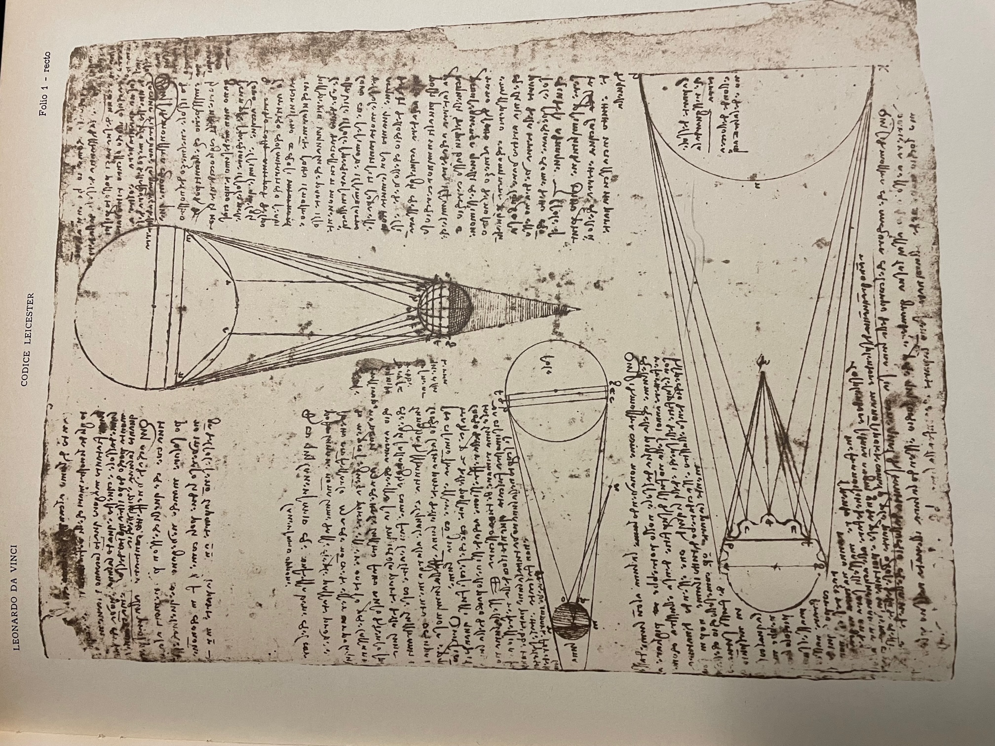 Folio 1 . recto codice Leicester